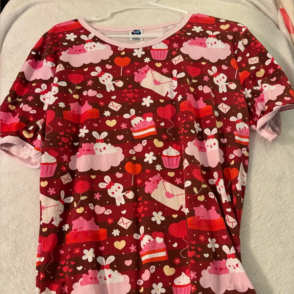 Cute Pink and Red Graphic T-Shirt